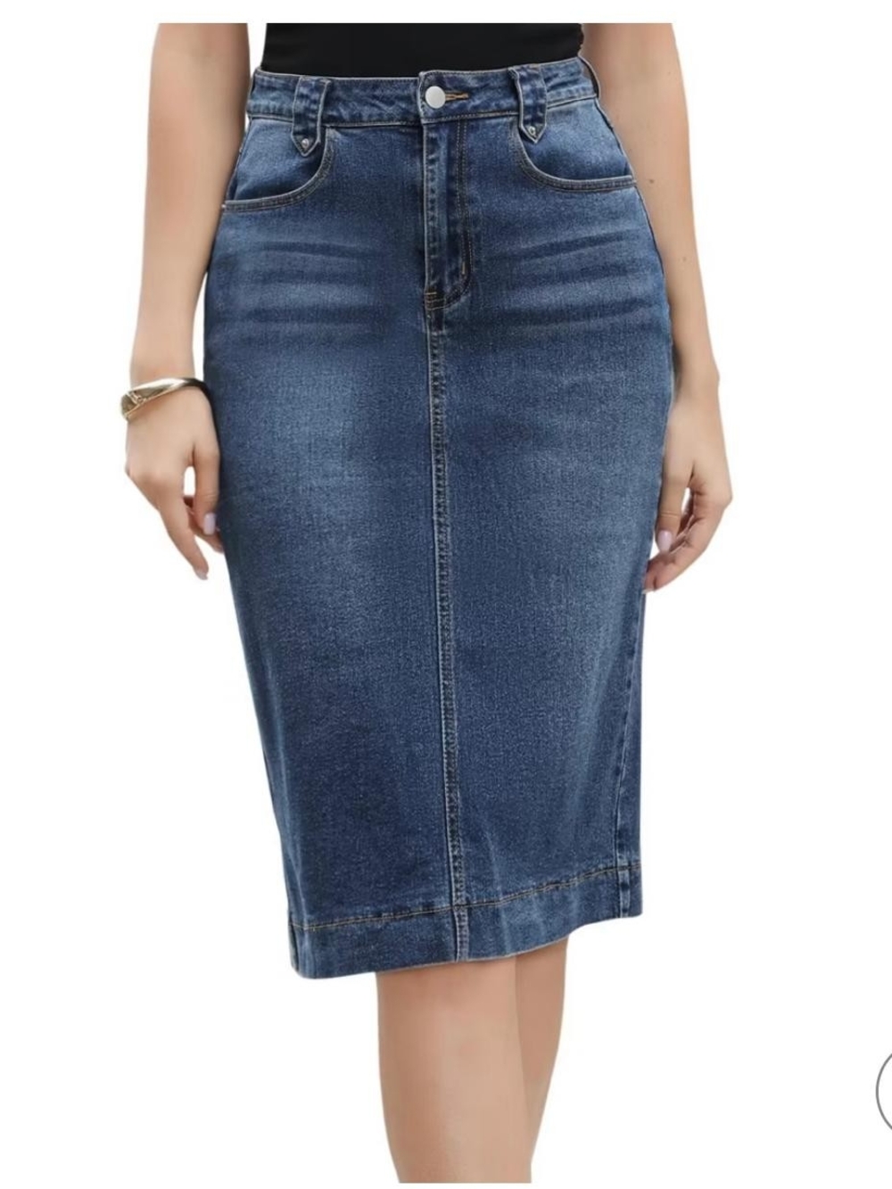 NWT one 5 one Dark Blue Denim Pencil Skirt